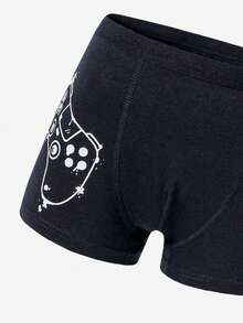 5条装青少年男童极简时尚电子游戏条纹印花透气纯棉柔软三角裤 - 彩色 - 查看 4