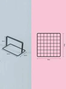 1pc Metal Display Stand For Grid Panels, Grid Display Rack, Grid Hold Base, Wall Grid Accessories, Picture Display Iron Decorative Rack, For Jewelry, School Artwork, Photo Exhibits - Black - View 10