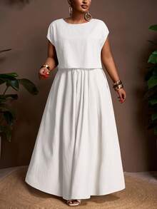 Veslaya 秋冬新品/女士秋季服装/万圣节/秋季/冬季女士服装/大码秋季服装/复活节/西部风/海滩风/波西米亚风/波西米亚风女装/女士节日服装/锐舞派对/复活节女装/复古富家女装/乡村音乐会服装/外出服装/仙女风/节日服装/Airp白色长款连衣裙 - 白色 - 查看 6