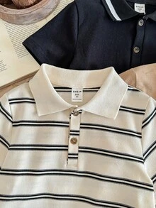 LMoss Kids 3件套男童夏季休闲套装，日常穿着的带领Polo衫 - 彩色 - 查看 7