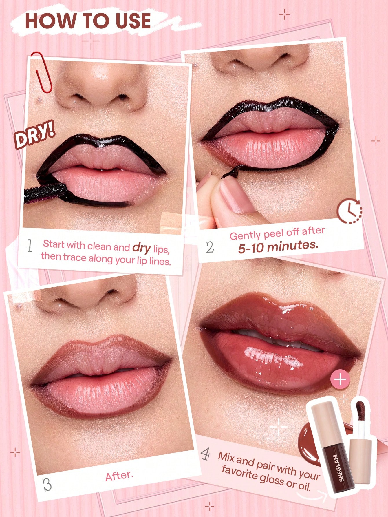 Fall In Line Peel Off Lip Liner Stain-Bare Blush 4