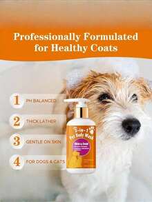 1pc/2pcs 1 Pet Body Wash With Vitamin E - Deep Cleans & Nourishes, Removes Dirt & Oi, Dry Rough Light Beige, Moisture For Dogs & Cats, Daily Use, Dog Shampoo, Cleansing Formula, Nourishing Ingredients - 1pc - View 7