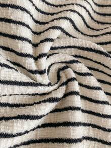 PrepCrw Young Boys' Contrast Collar Striped Short Sleeve Sweatshirt, Collegiate Style - Black and White - View 6