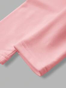 SHEIN BASICS 秋冬季基础款高领修身长袖纯色女式上衣，升级保暖内衬面料，时尚休闲舒适，百搭不臃肿 - 淺粉色 - 查看 4