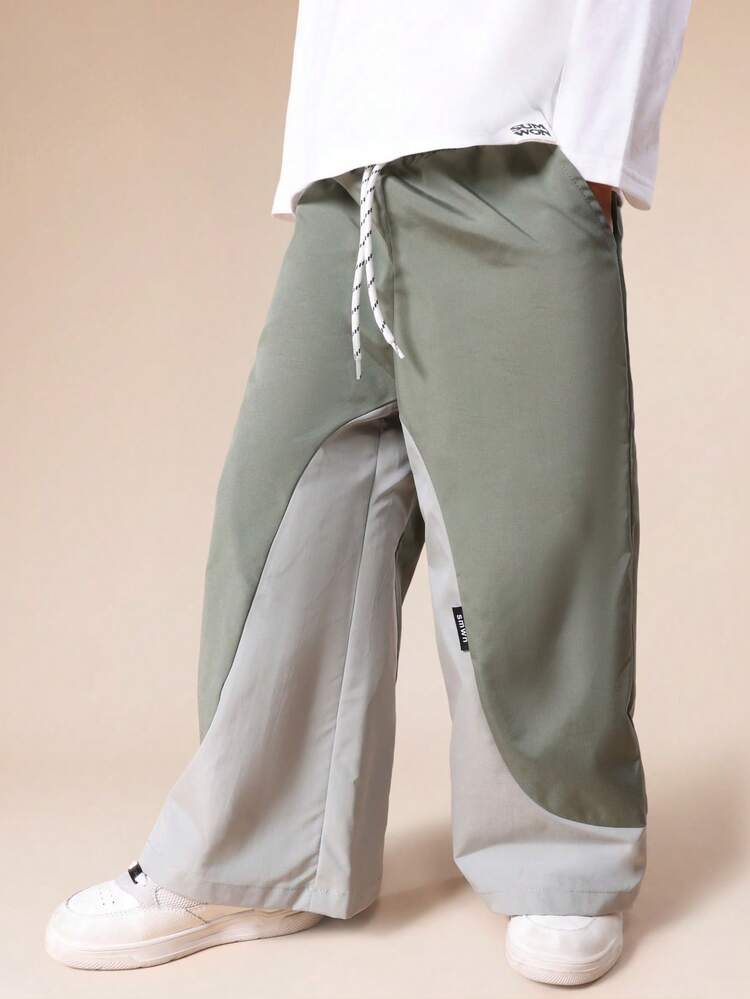 Wide Leg Color Block Pants