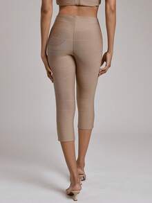 Hauture Bandage Contour Capri Legging Going Out Sexy Holiday Outfit - Khaki - View 5