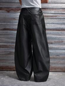 AXEPEAK 男士常规纹理休闲裤 - 黑色 - 查看 2