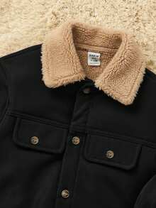 SHEIN 男婴保暖连体衣，加厚保暖高领长袖连体裤套装，舒适百搭休闲可爱简约基础款，适合秋冬季室内、室外、日常穿着、运动、玩耍、派对、万圣节等场合。