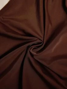 Elaquor Plus Size Colorblock Starfish Decor One-Piece Swimsuit, Vacation & Beach Spring Outfit Women/Spring Break Outfits/Spring Clothing - Coffee Brown - View 7
