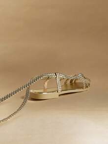 Rosivie Giày sandal đế bằng nữ, giày đế bằng quai dệt màu vàng, thích hợp cho ngày Valentine. - Vàng tươi - Xem 7