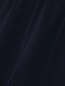 GlowEve CURVE 大码女式纯色优雅3D花卉装饰双口袋时尚百搭个性喇叭裤 - 藏蓝色 - 查看 7