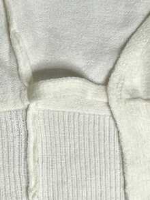 Flirla 休闲百搭纯色系带开衫 - 白色 - 查看 4