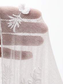 DAZY 女士优雅3D刺绣宽松长袖圆领休闲T恤，适合春秋季穿着 - 白色 - 查看 6