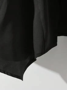 GlowEve CURVE 大码女式休闲不对称下摆卷袖西装外套 - 黑色 - 查看 5