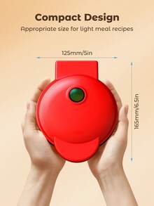 Teckwe Mini Waffle Maker-UK Plug, Makes Single Serving Waffles, Hashbrowns, Keto Waffles, Easy Clean Non-Stick Coating - UK Plug(220-240V) - View 7