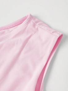 SHEIN MOD 女士粉色蝴蝶结修身弹力上衣 - 粉色 - 查看 5