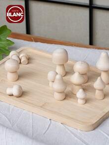 5/10pcs Unfinished Wooden Mushrooms, Natural Mini DIY Craft Mushroom Figurines For Art, Crafts, Painting, Home Shelf, Desktop Decor - Multicolor - View 9