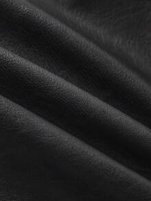 Ellevyn 女士装饰纽扣A字高腰裙 - 黑色 - 查看 6