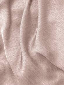 SHEIN Áo sơ mi nữ cổ chữ V màu trơn, kiểu dáng thường ngày, thắt nơ phía trước. - Hồng - Xem 5