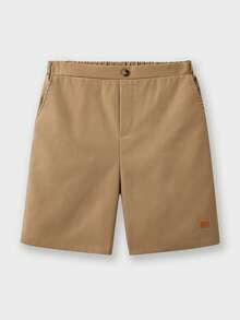 Tween Boy's Casual Khaki Elastic Waist Shorts, Suitable For Birthday Party, Evening Event, Performance, Wedding Shower, Wedding Guest, Pageboy, Ring Bearer, Flower Girl,Kids - Khaki - View 2