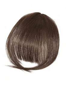 Human Hair Air Bangs With Sideburns Dark Brown Color Bangs Clip In Hair Extensions Beginner Friendly