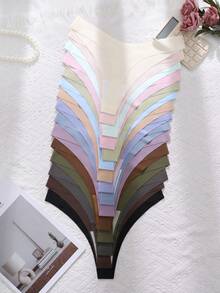 15pcs/Pack Women's Seamless Simple Low-Rise Thong Panties - Multicolor - View 2