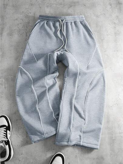 PAVTROS 男士前系带口袋简约运动裤，休闲日常穿着