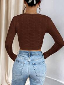 Firerie Pulover scurt cu guler rotund, bluze cu mânecă lungă, toamnă/iarnă