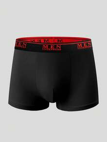 EasyFave 5pcs/Pack Men's Contrast Letter Tape Waist Comfortable Boxer Briefs, Suitable For Valentine's Day - Multicolor - View 3