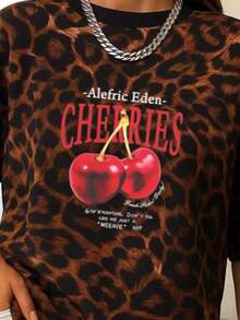 Playera Oversize Animal Print | Ropa Casual para Mujer - Leopardo - Ver 3