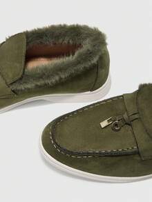 CUCCOO BIZCHIC Women's Casual Versatile Commuting Simple Solid Color Flats Valentine's Day - Green - View 4