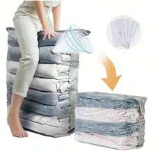 Space Saving Vacuum Storage Bag, Saving 80% Of Clothing Storage Space - Vacuum Sealed Bag, Suitable For Clothing, Bedding, Compression Sealing, Suitable For Wardrobe Storage - Equipped With An Air Pump, Convenient For Travel Storage, Can Also Be Used As A Makeup Bag, Can Store Lipstick, Makeup Brushes - Multicolor - View 1