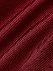 SHEIN MOD 2pcs Camisole Kasual Model Halter dengan Gesper Logam dan Hem Asimetris - Burgundy - View 3