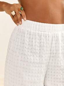 CAJUNI Ruffled Camisole And Elastic Waist Pants Set ,White Sundress For Women White Sun Dress For Women - White - View 4