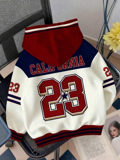 SHEIN EZwear Áo sweatshirt nữ dáng rộng phong cách đường phố thường ngày, thiết kế phối màu, thích hợp cho mùa thu/đông.