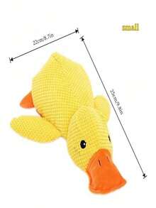 耐用鸭形咀嚼布艺狗狗玩具 - 互动训练和牙齿清洁，适用于所有犬种，尤其适合爱啃咬的狗狗，缓解幼犬出牙疼痛，打发无聊和焦虑情绪，持久耐嚼，可机洗，内置强力发声器，室内外皆宜，可刺激智力，丰富狗狗的日常活动，结实耐用的狗狗咀嚼玩具，最适合大型、中型、小型犬的幼犬和成犬。 - 彩色 - 查看 10