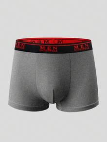 EasyFave 5pcs/Pack Men's Contrast Letter Tape Waist Comfortable Boxer Briefs, Suitable For Valentine's Day - Multicolor - View 9