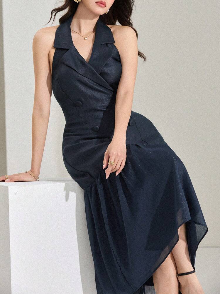 Women's Elegant Backless Halter Dress, Suitable For Commuting Maxi Dress Sundress Cocktail Dress