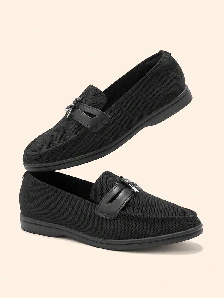 CUCCOO BASICS Women's Casual Commuting Versatile Loafers With Gold Lock Decor Valentine's Day