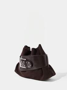 SHECARRY Ladies' Stylish Soft Clutch With Belt Buckle Trim Details - Coffee - View 3