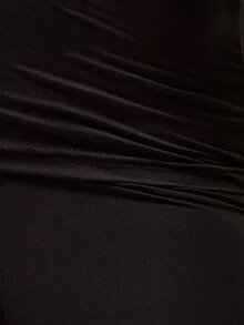 MUSERA ESSENTIALS 翻折腰带弹力修身喇叭形聚酰胺打底裤（仅下装）舒适休闲可爱性感日常休闲必备夏季单品 - 黑色 - 查看 6