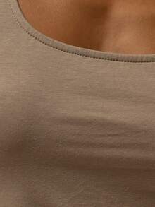 MUSERA ESSENTIALS 修身圆领无袖纯棉吊带背心，舒适休闲，可爱日常居家必备，春夏百搭 - 灰色 - 查看 6