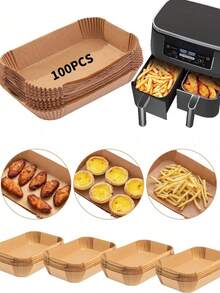 Air Fryer Parchment Paper, Oil Absorbing Paper, Paper Liners, Baking Oven Sheets, Square, Rectangular, Round Shapes, Suitable For Air Fryer, Oven, High Temperature Resistant, Non-Stick, Suitable For Kitchen, Baking, Oven, Air Fryer, Party, Outdoor Camping - Multicolor - View 16