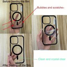 Transparent Magnetic Phone Case, Compatible With IP 17 Pro Max, 16, 15, 14, 13 Pro Plus Max Shock-Proof Protective Cover - Black - View 8