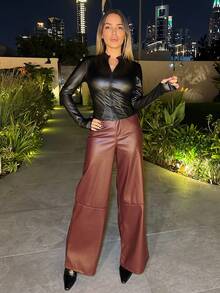 Manon Tanti Women Jackets Zip Plain Casual - Hitam - View 6