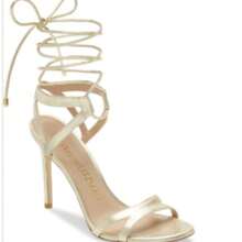 Stuart Weitzman Women's Pointed Toe Tie-Up Design Fashionable Daily Wear High Heel Sandals - Gold. - View 2
