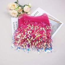 1件梦幻流苏柳叶亮片蕾丝饰边，服装DIY配件，炫彩亮片流苏 - 彩色 - 查看 11