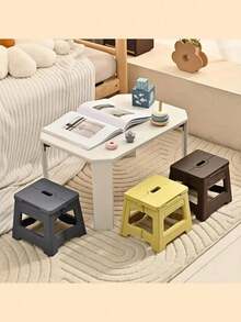 折叠凳，可折叠超轻坚固可调节塑料脚凳，防滑纹理，适用于家庭、厨房、浴室、卧室、便携式户外旅行钓鱼椅，防滑多功能小凳子，易于存放 - 多种颜色可选。适合女性收纳整理器旅行必需品，适合返校礼物