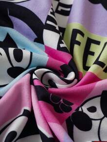 Felix The Cat X SHEIN Bộ đồ ngủ tay ngắn in họa tiết dễ thương toàn thân cài nút phía trước dành cho nữ, mùa hè - Nhiều màu - Xem 10