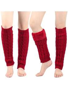 Thickened Warm Wool Socks, Women's Warm Leg Covers, Knitted Twisted Leg Covers, Plush Wool Twisted Socks, Knitted Wool Warm Leg Covers, Y2k - Multicolor - View 4
